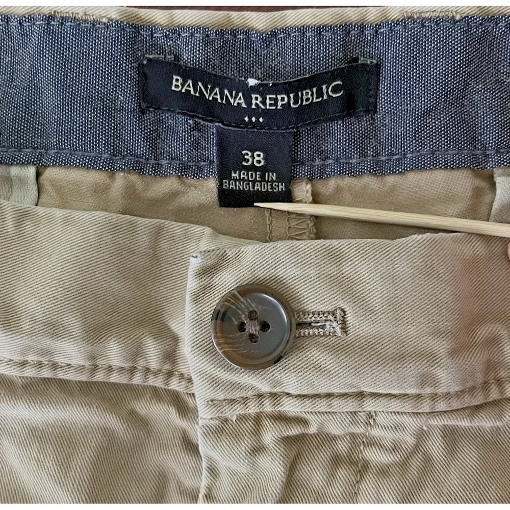 Banana Republic Men's Chino Work‎ Shorts Size 38 Khaki Tan Logo *See Notes